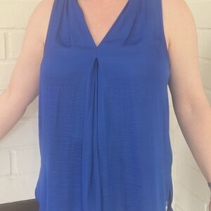 Vince Camuto Brilliant Blue Sleeveless Blouse GUC